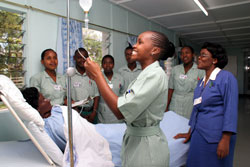 Cicely Students attend to a patient