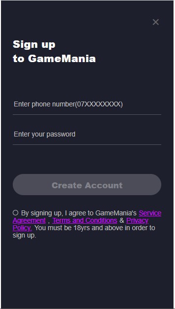 GameMania Registration 