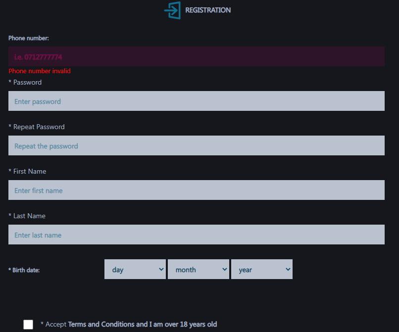 palms bet registration screenshot